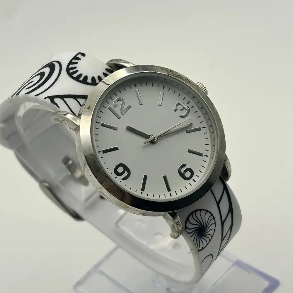 Doodlz Color Your Own 36mm Black & White Silicon Band Working New Battery